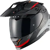 NEXX Y.Travl Quest, avonturenhelm ,Mat Zwart/Grijs/Rood ,M