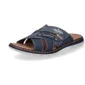 Rieker heren sandalen/slipper met leren binnenzool, model 25199, maat: 45 EU, kleur: blauw