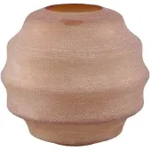 Ptmd Elladie Amber Round Glass Layered Vase Low