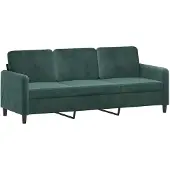 vidaXL Driezitsbank 180 cm fluweel donkergroen