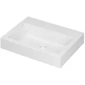 Ink Momento Wastafel Polystone Zonder Kraangat - 600x450x90 mm - Mat Wit