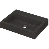 Ink Momento Wastafel Quartz Zonder Kraangat - 600x450x90 mm - Quartz Zwart