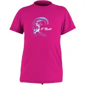 O'Neill - UV-shirt voor meisjes met korte mouwen - berry - maat 104cm