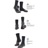 Falke TK1 anti-blaar dik wol functioneel materiaal wandelsokken dames zwart - maat 39-40
