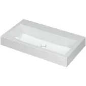 Ink Momento Wastafel Polystone Zonder Kraangat - 800x450x90 mm - Glans Wit