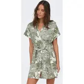 ONLY Blousejurk 'ONLJAKIRI' olijfgroen / offwhite
