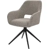 DS4U - Glenn Draaibare Eetkamerstoel Taupe – Armstoel met Pocketvering & 360° Draaifunctie