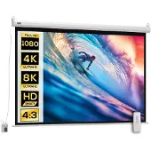 HOMCOM projectiescherm - geweven hars - 191x10x133cm - wit