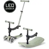Micro mobility Jeu de plein air Trottinette évolutive Mini Micro Deluxe Rock & Go LED Vert Sauge