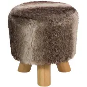 Beliani TOPEKA - Hocker - Bruin/Wit - Polyester