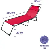 Marbueno Summer 190x58x27 Cm Opvouwbare Zonnebank