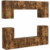 vidaXL Tv-meubelset 5 st Rook Eiken Bewerkt hout