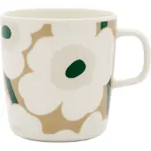 Marimekko Unikko mok 40 cl White-beige-light sand-dark green