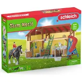 Schleich 42485 Boerderijwereld - Paardenstal - Met 7 dieren, 2 paardenstallen, boer Paul en boerin Laura - Vanaf 3 jaar