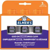 ELMER'S -lijmstiften met verdwijnende paarse lijm | Droogt kleurloos op | Geweldig voor knutselen en op school | Uitwasbaar en kindvriendelijk | 6 g | 3 stuks