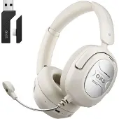 Oxs Storm A2 Draadloze gaming-headset, actieve ruisonderdrukking, 2,4 GHz lage latentie & Bluetooth 5.4, dubbele EQ-modi, 70 uur batterijduur, voor pc, PS4, PS5, switch en mobiele telefoon, wit