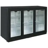 Saro Geforceerde Barkoelkast | 3 Schuifdeuren | Zwart (Lager dan 90 cm)