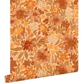 ESTAhome behang bloemen terracotta - 50 x 900 cm - 132194