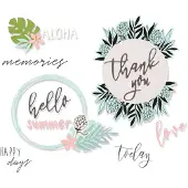 SIZZIX Framelits Snijmal Set - With Stamps Detailed Tropics
