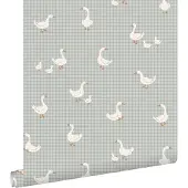 ESTAhome behang schattige ganzen blauw - 50 x 900 cm - 132187