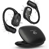 Golden Sound Open Ear oortjes - Sport oordopjes - Oortjes draadloos - Draadloze oordopjes - Audio - Hardlopen - 40 uur batterijduur - Bone Conduction - IPX6 Spatwaterdicht - Oortjes - Zwart