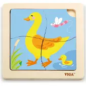 Vigatoys Viga Toys Legpuzzel Eend Junior 15 Cm Hout 4 Stukjes