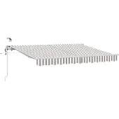 vidaXL Uitschuifbare luifel Lichtgrijs en wit 600 × 300 cm Polyester