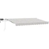 vidaXL Uitschuifbare luifel Lichtgrijs en wit 600 × 350 cm