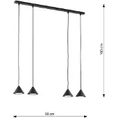 Valotorni ELIT 4 Hanglamp Zwart Goud GX53 LED Metaal 100cm