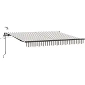 vidaXL Uitschuifbare luifel Lichtgrijs en wit 400 × 350 cm Polyester