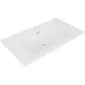 Wiesbaden Wastafel bajo enkel met 1 kraangat 80x46x1,8 cm keramiek glans wit