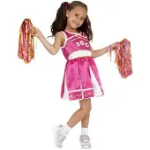 Smiffys Kostüm - Cheerleader - Pink - - 7-9 Jahre (122-134) - Kostüme