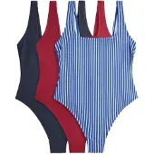 The Set Badpak marine / navy / knalrood / wit