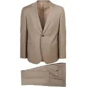 Suitable Kostuum Sharkskin Wol Sand | Beige | Maat 56
