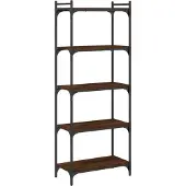 vidaXL Boekenkast 5-laags 60x30x154 cm bewerkt hout bruin eikenkleur