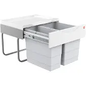 Hailo Tandem S afvalsysteem 30 liter (12+18) grijs/zilver 364470