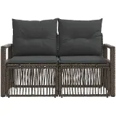 vidaXL Tuin Sofa 2-Aantal zitplaatsen Grijs poly rattan
