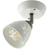 LINDBY spot Sanrike, hoogte 16 cm, 1-lamp, wit, keramiek dimbaar, wit / opaal, Woon-/ Eetkamer, Keramiek, Landelijk, buitenspot