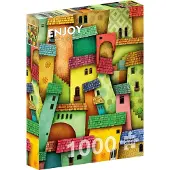 Enjoy Puzzle Geniet van de puzzel "Vrolijke Huizen" - 1000 stukjes, kleurrijk motief