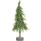 Kaemingk Mini kerstboom, groen, met glitter, diameter 13 cm, hoogte 70 cm