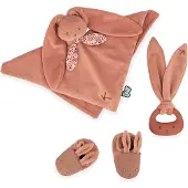 Kaloo Baby Geschenkset - Lapinoo terracotta knuffel, bijtring en babyschoenen