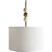 Beliani LOKY - Hanglamp - Messing/Beige - Metaal