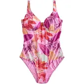 Next Badpak 'Tummy Control' pink / donkerroze / rood / wit