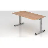 Hammerbacher Matrix VOS Hoogteverstelbaar Bureau Rechthoekig Walnoot C-Voet 1.600 (B) x 800 (D) x 850 (H) mm Spaanplaat, Staal
