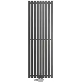 LuxeBath ECD Germany Design paneelradiator Stella middenaansluiting 480x1400 mm antraciet met aansluitset thermostaat universele hoek en rechte vorm, vlakke eenlaagse verticale, radiator badkamer radiator