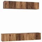 vidaXL Tv-meubelset 5 st Oud Hout Bewerkt hout