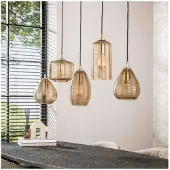 Meubelplaats Hanglamp 5L Stripe Glass Horizontal - Smoke Brown