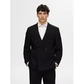 Selected Relaxed Fit Double-breasted Blazer Heren Zwart 50