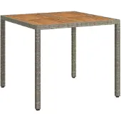 vidaXL Tuin Tafel Grijs 90 x 90 x 75 cm poly rattan