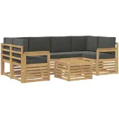 vidaXL Buiten bank set 7 st Wit en antracietkleurig Polyester